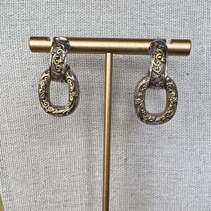 Konstantino gold and silver door knocker earrings
